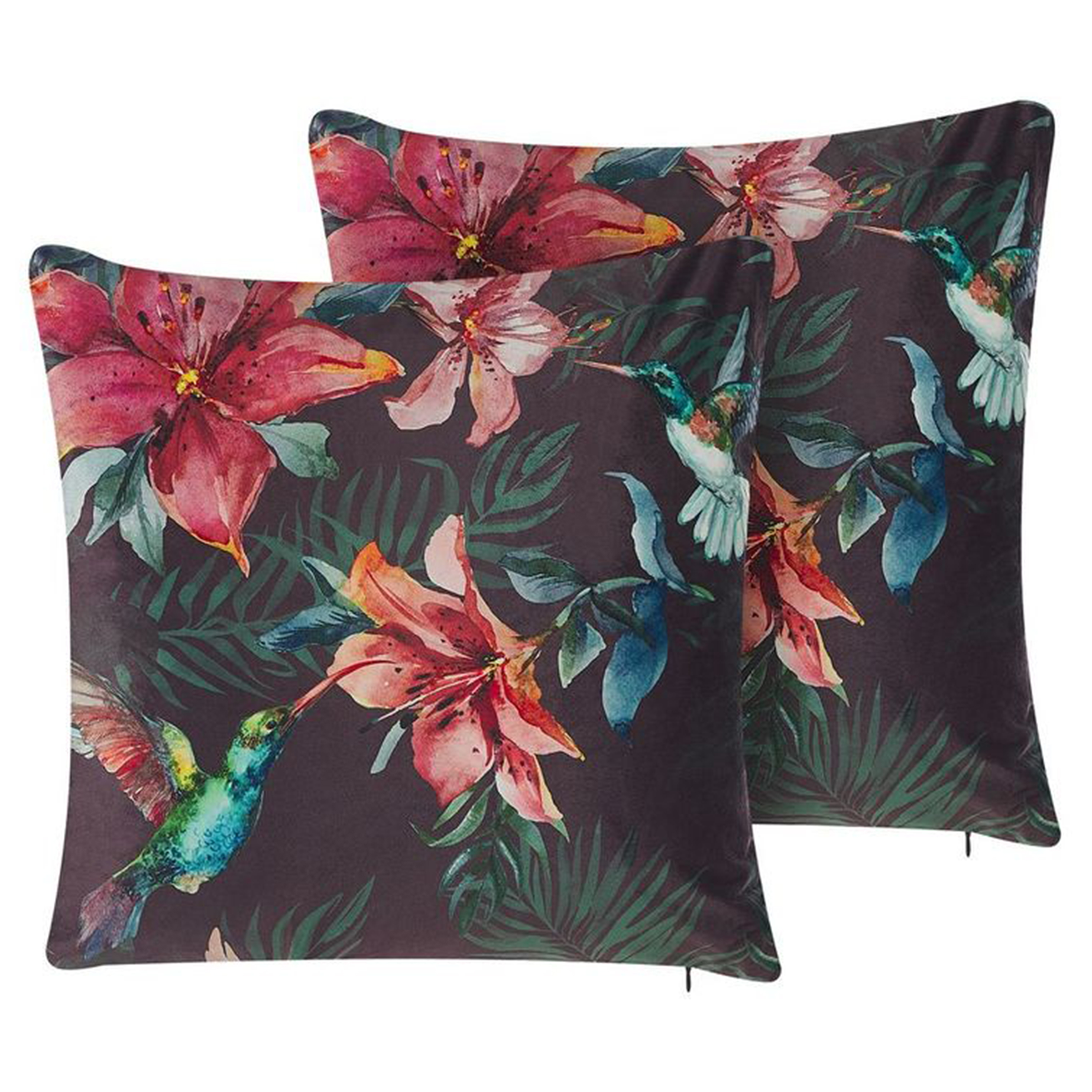 Set van 2 kussens Fluweel Multicolor DICHONDRA 45 x 45 cm