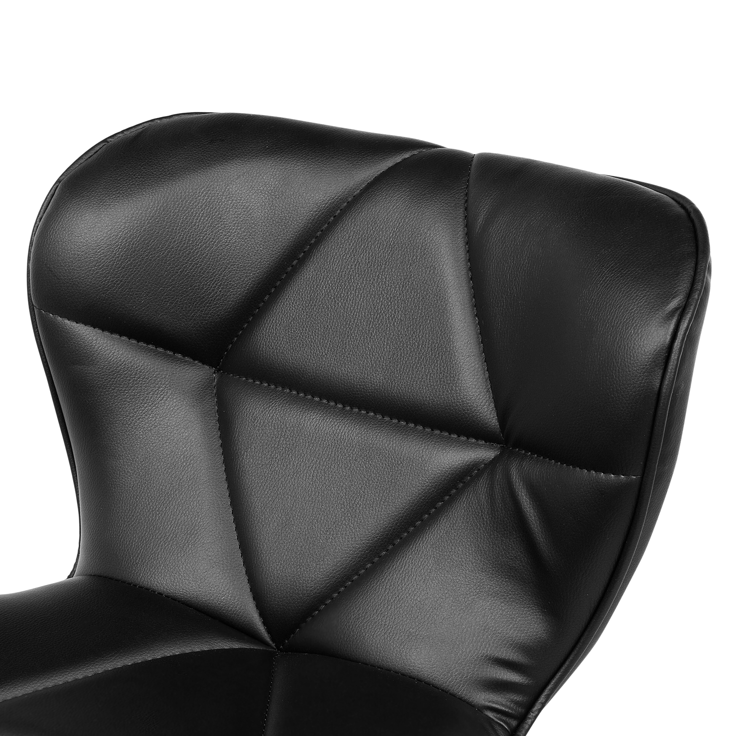 Set de 2 scaune de bar VALETTA Piele ecologică Pivotant Negru [10]