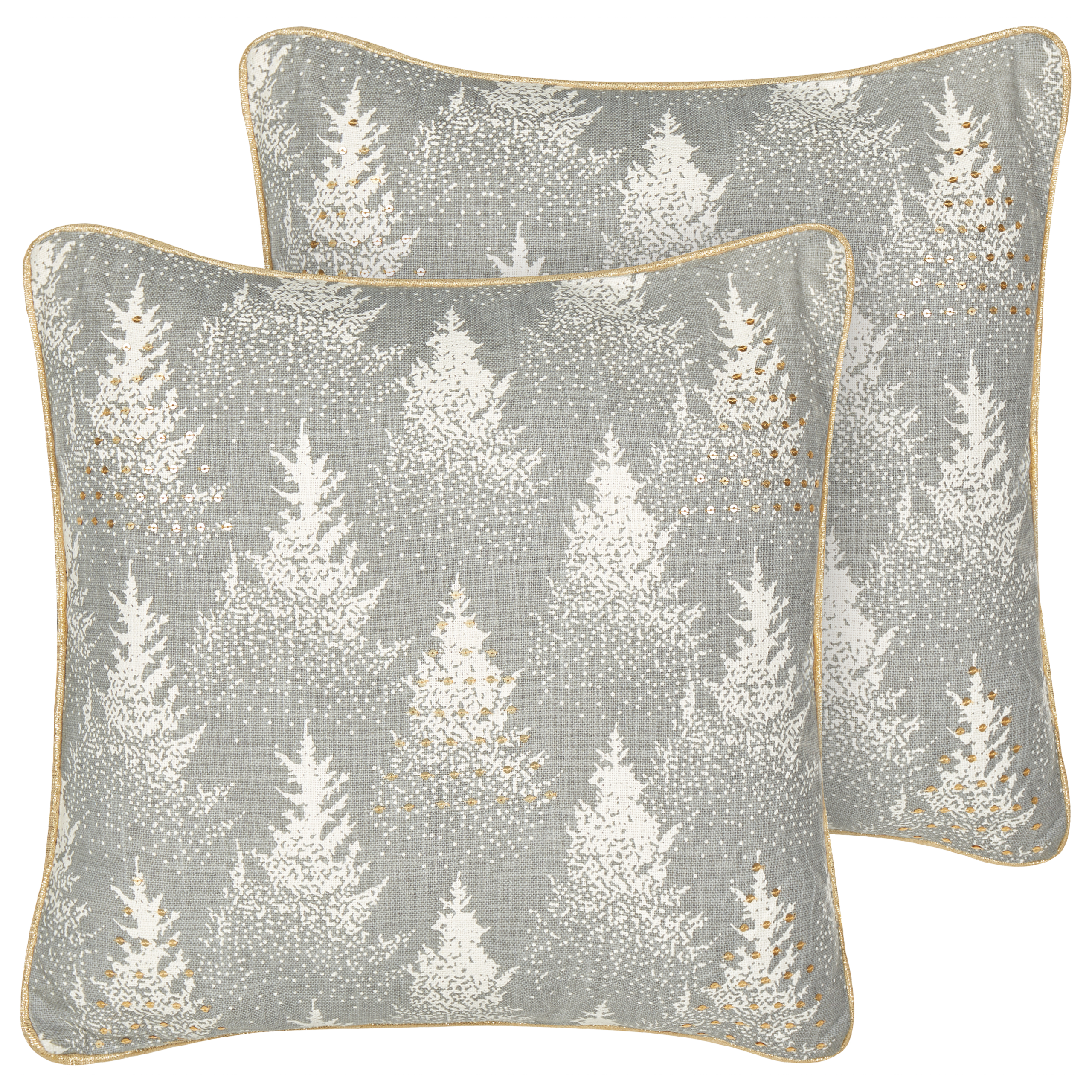 Set van 2 kussens Katoen Grijs BILLBERGIA 45 x 45 cm