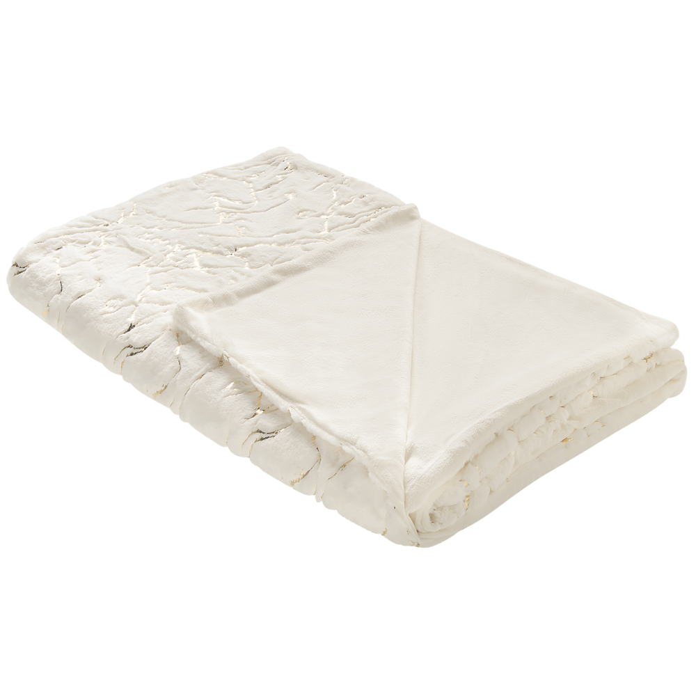 Image of Coperta Crema Poliestere 150 x 200 cm copriletto plaid Marmo Dorato Motivo Soggiorno Camera Da Letto