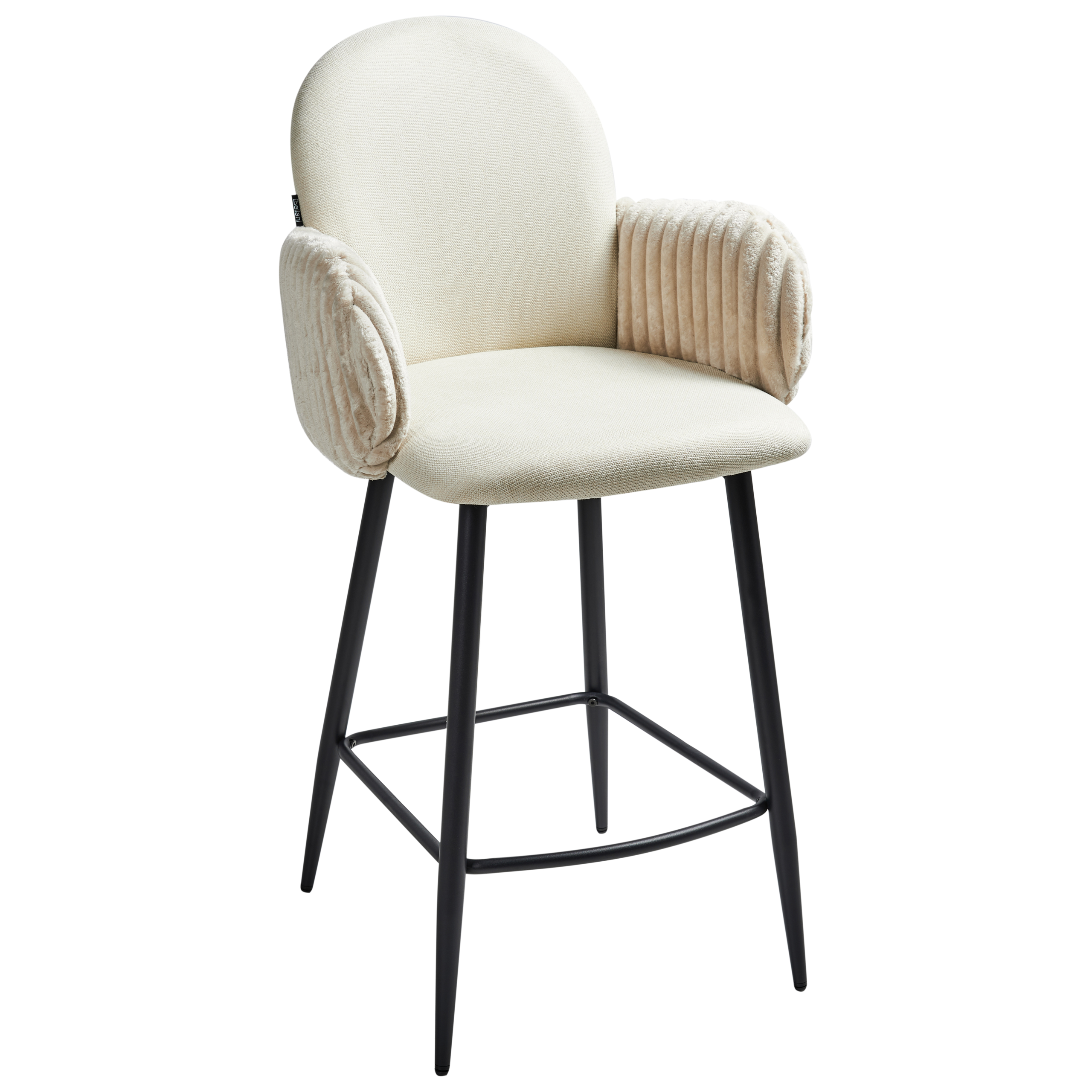 Set of 2 AMITY Bar Stools Light Beige [4]