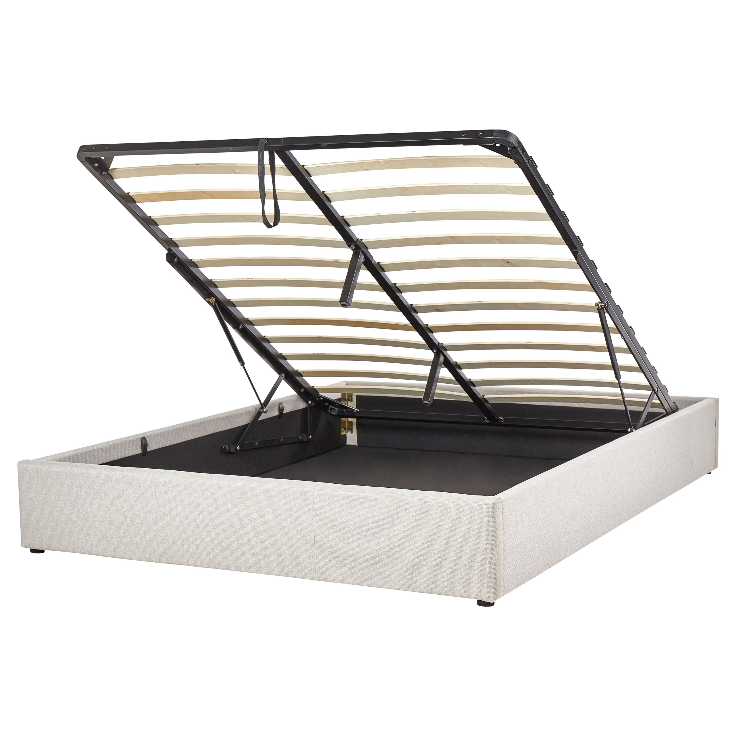 Bed met opbergruimte stof lichtbeige 160 x 200 cm DINAN