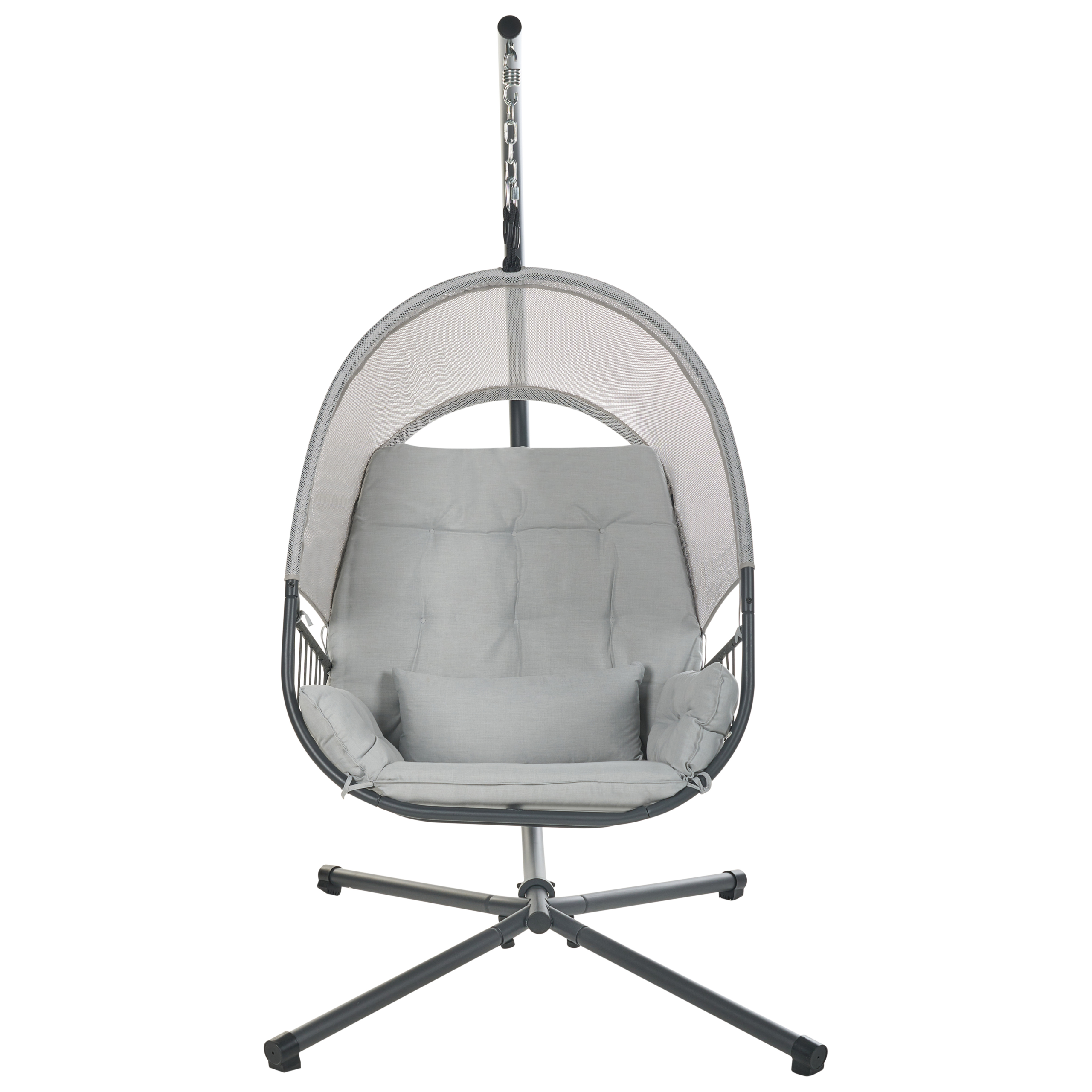 Fotoliu suspendat cu suport ALVIANO  Gri deschis [4]