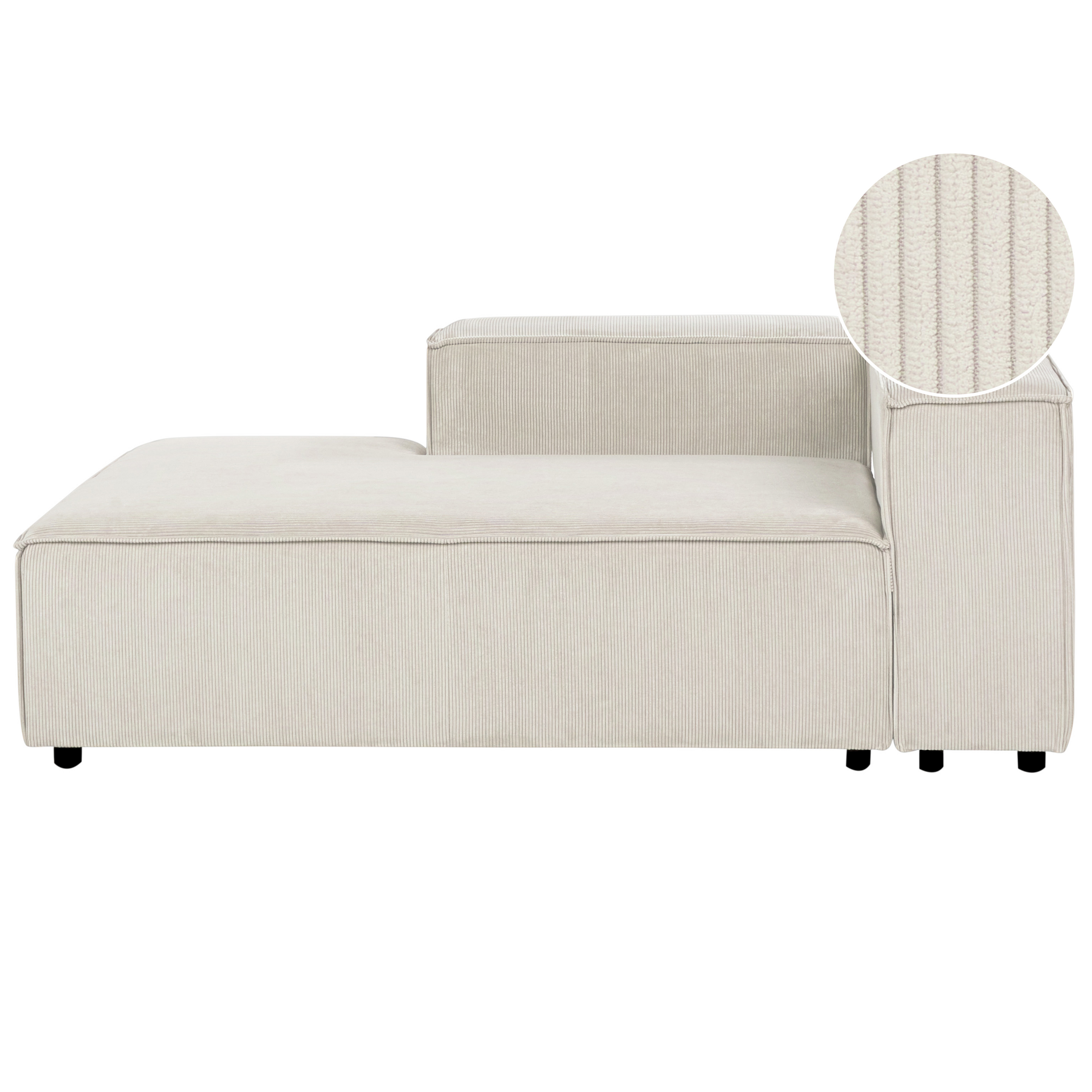 Chaise longue corduroy wit rechtszijdig APRICA