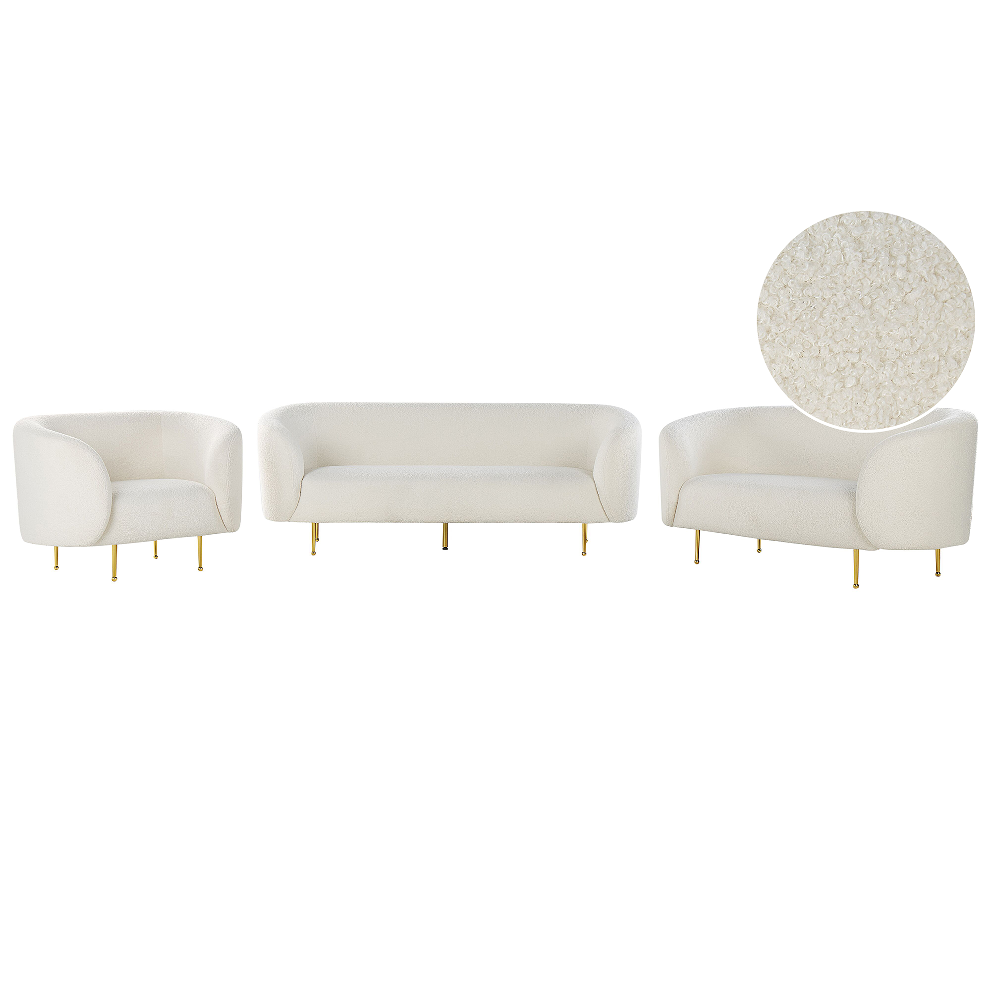 Bankenset bouclé wit LOEN