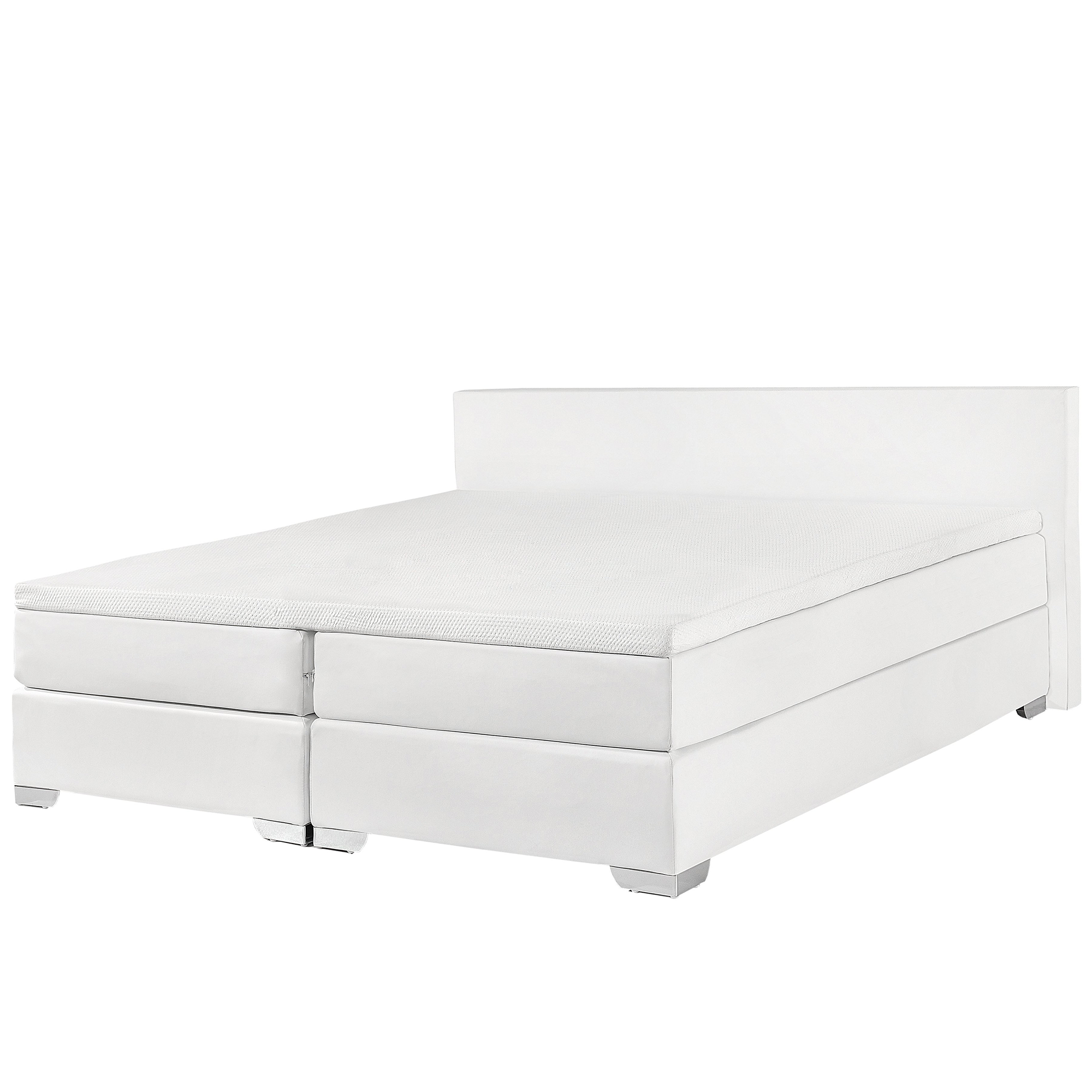 Boxspring kunstleer wit 180 x 200 cm PRESIDENT