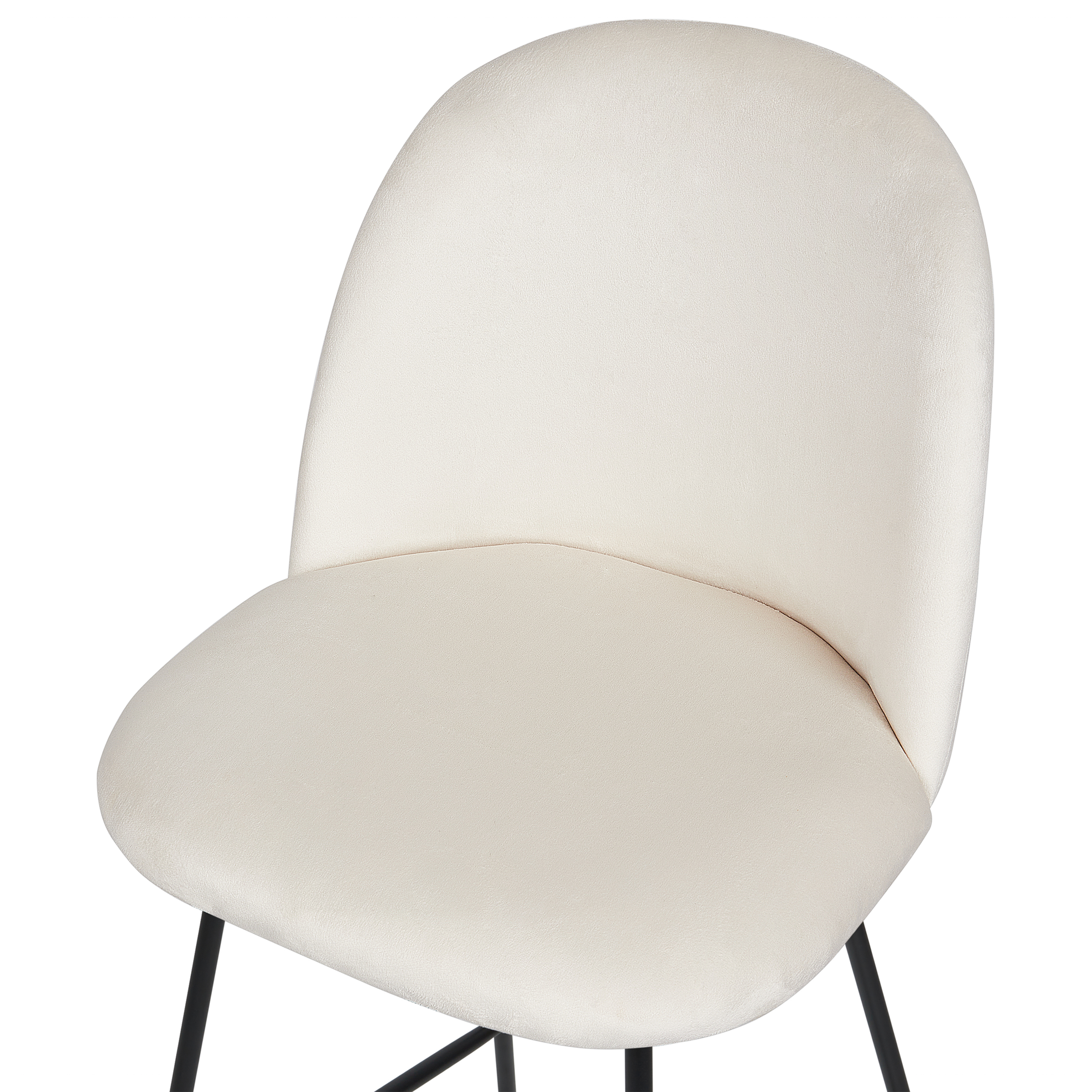 Set de 2 scaune de bar ARCOLA Catifea Alb-murdar [7]