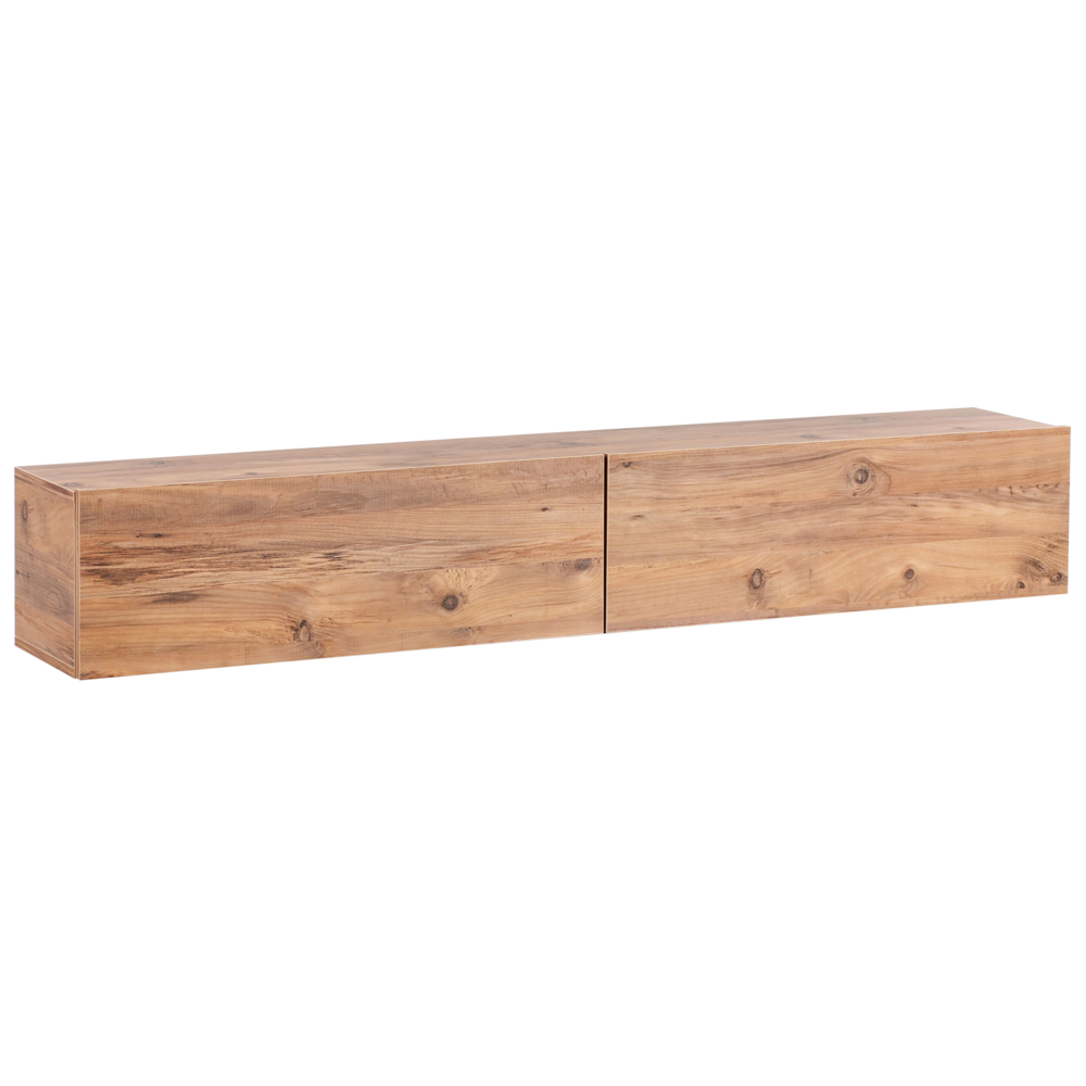 Mobile Porta TV a parete marrone 180 cm fino a 70ʺ 2 porte Design minimalista Soggiorno