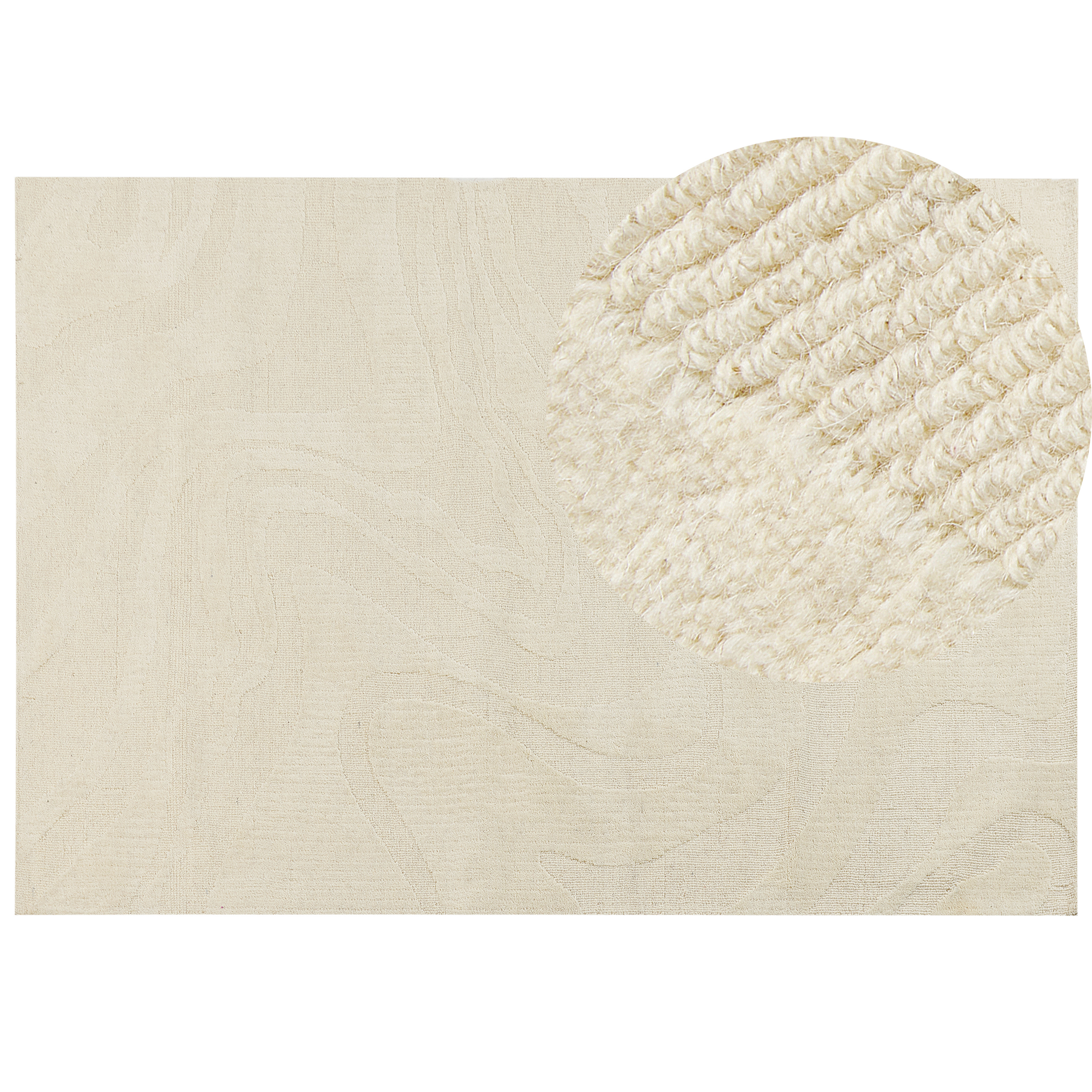 Vloerkleed wol beige 160 x 230 cm SASNAK