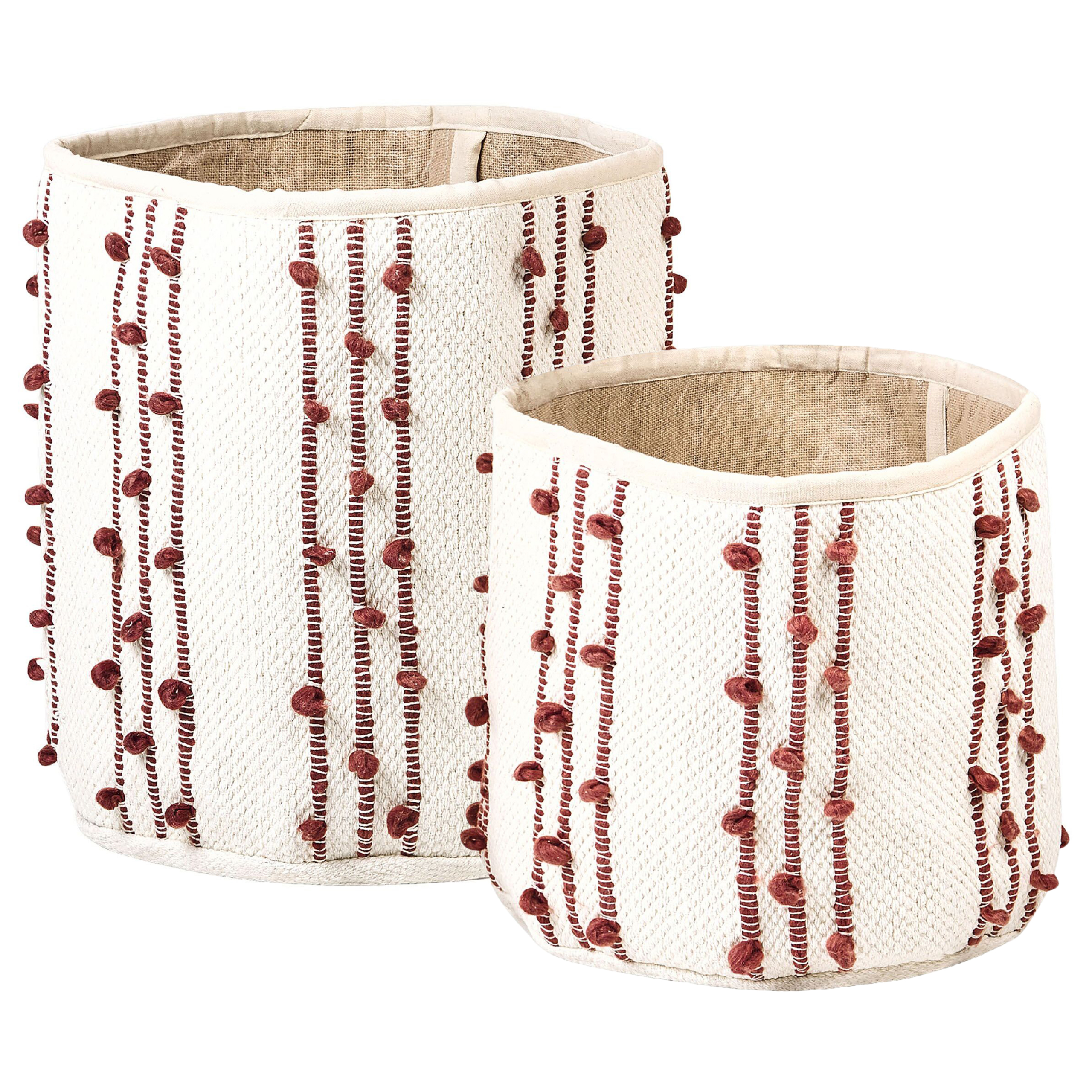 Mand set van 2 katoen beige/rood KHEL