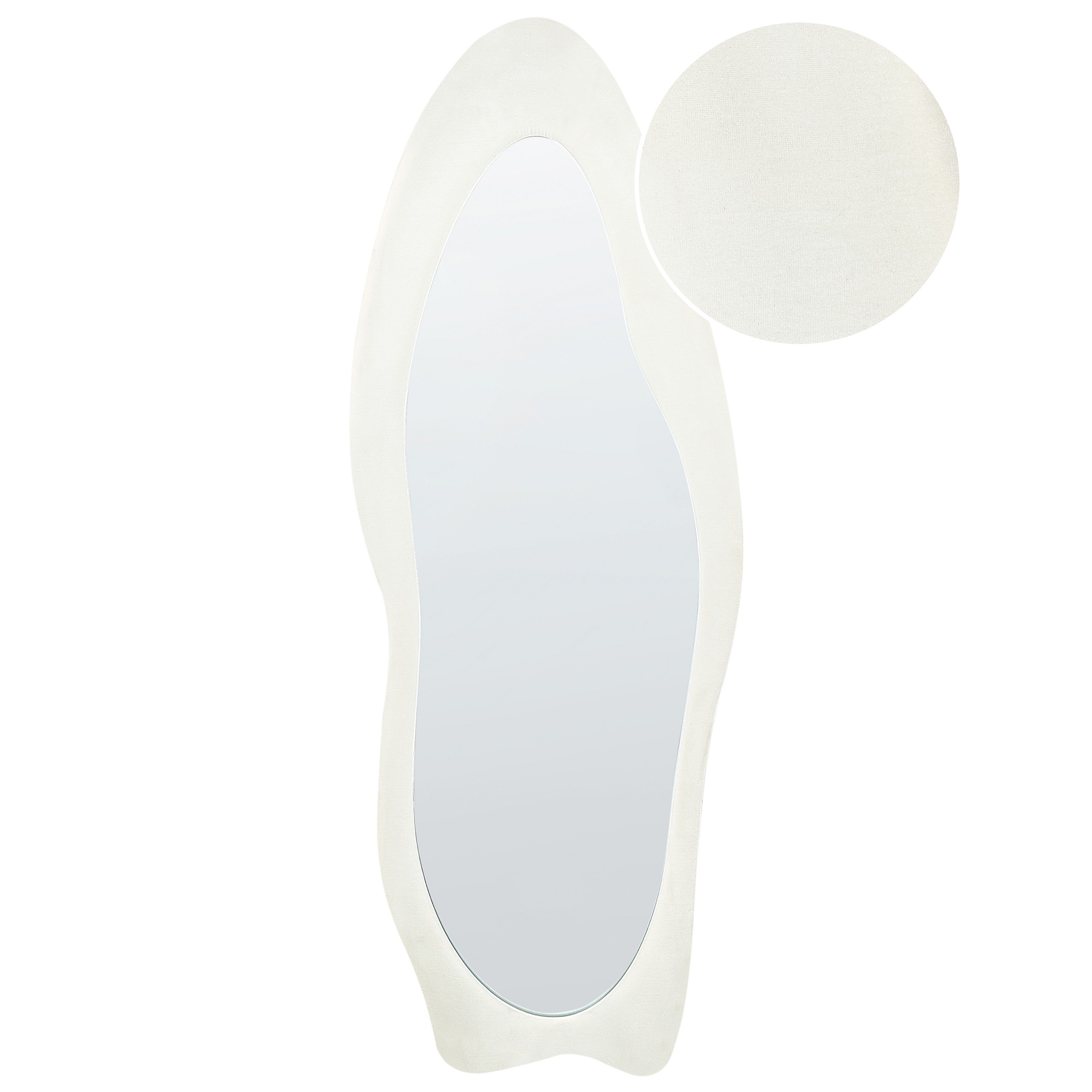 Beliani - Veludo Espelho 160 cm Branco REIGNY