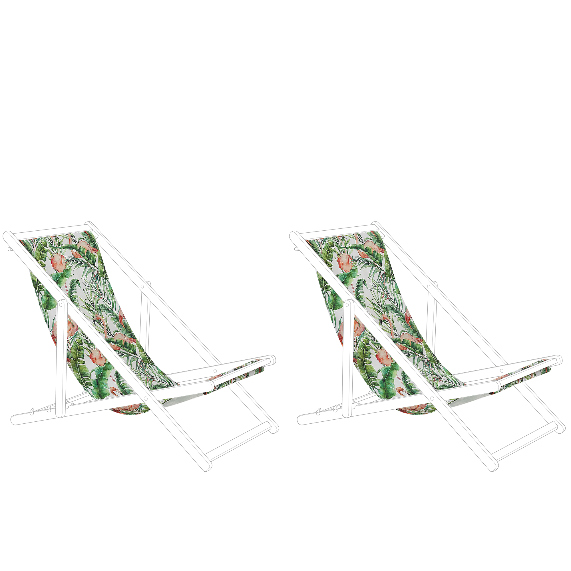 Doek voor strandstoel set van 2 stof flamingopatroon ANZIO/AVELLINO
